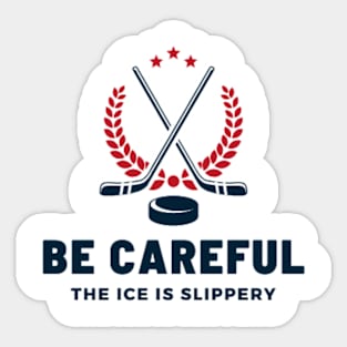 Funny Hockey Ice Sticker